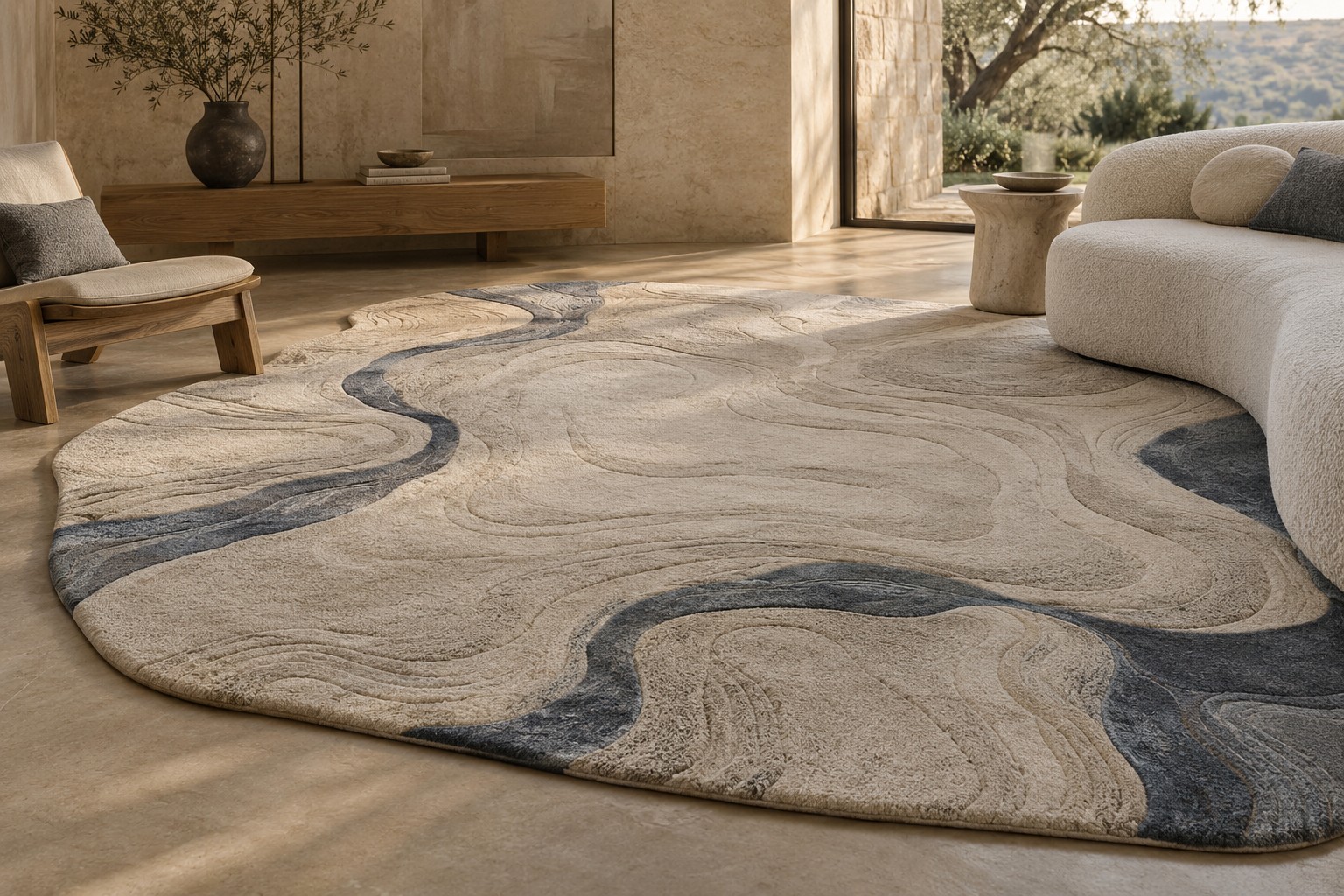 Contour / Quiet Room handmade rug study
